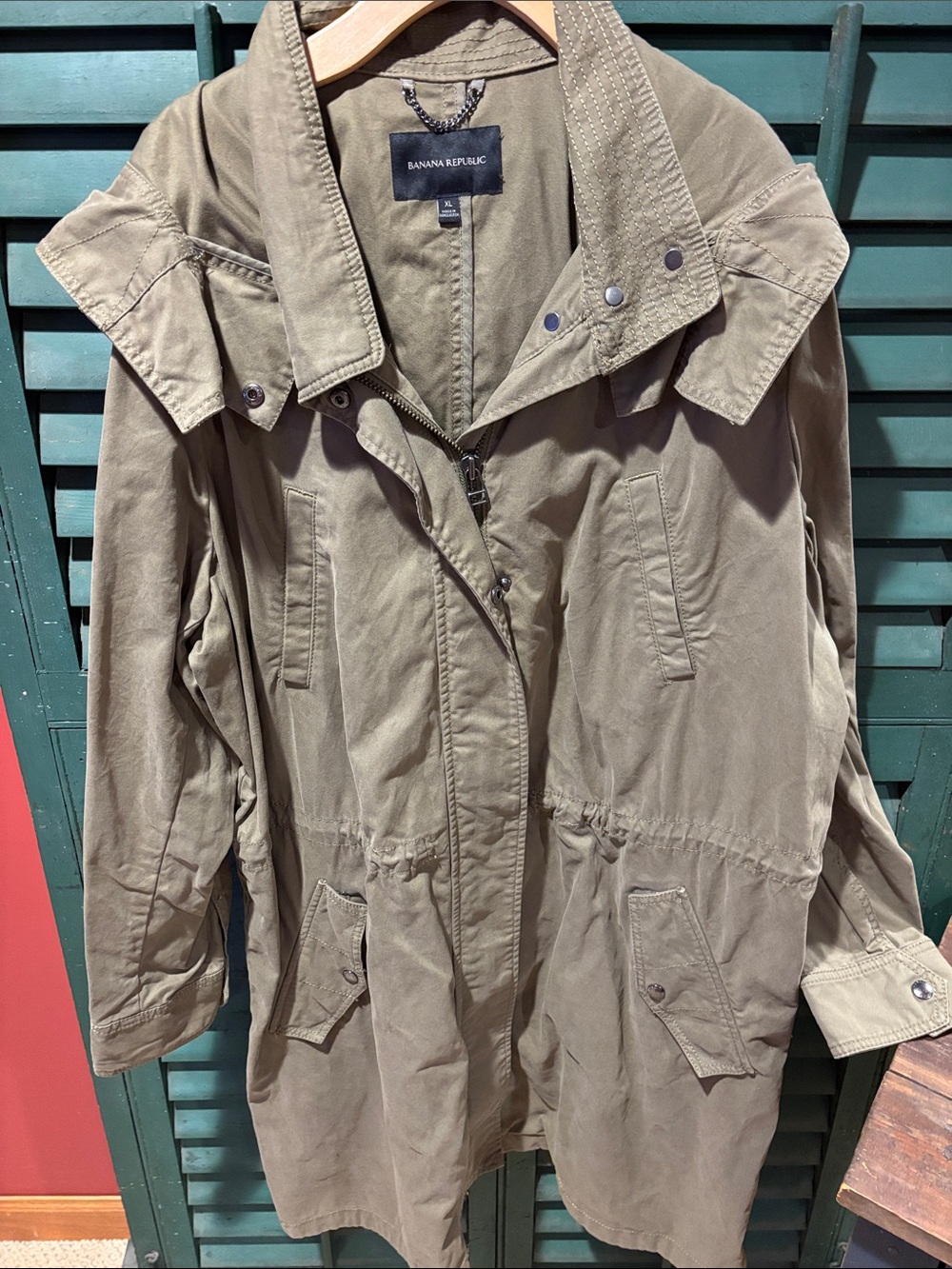 Banana Republic Olive Green Utility Anorak Jacket